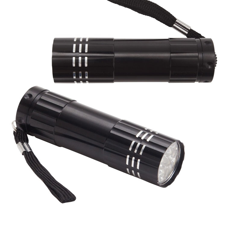 lanterne metalice negre de buzunar cu lumina LED R35665