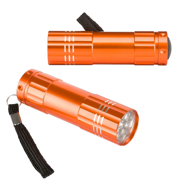 lanterne metalice portocalii de buzunar cu lumina LED R35665
