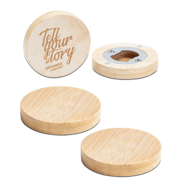 desfacator de sticle rotund din lemn de bambus R17549