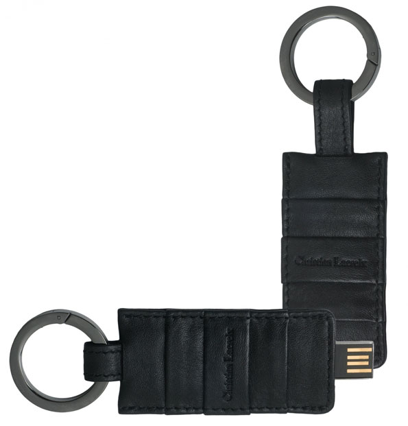 Stick USB de lux cu breloc si husa din piele naturala LAU424 Christian Lacroix Layer