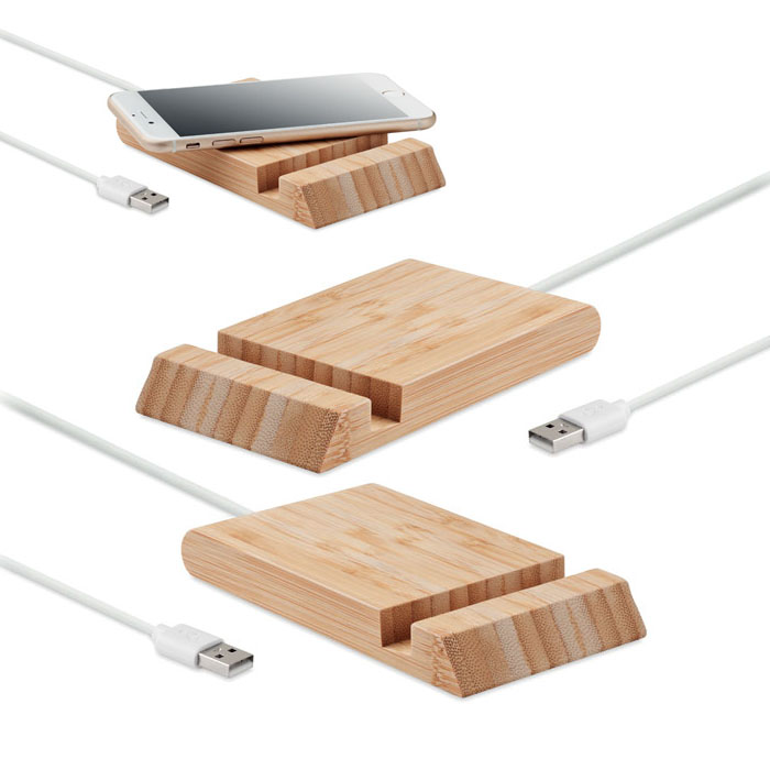 incarcatoare wireless din lemn de bambus MO6453
