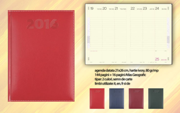 agende saptamanale 2021 cu coperti rosii 01477SHR