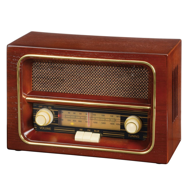 radio FM din lemn cu design retro 8106029