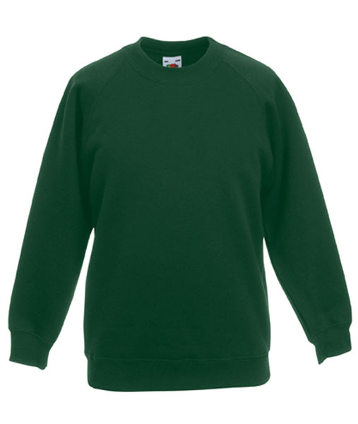 62 039 38 Bluze_promotionale_pentru_copii_verzi Kids Raglan Sweat Fruit of the Loom