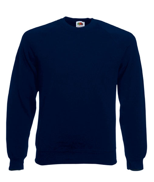 62 039 AZ Bluze_promotionale_pentru_copii_albastre_inchis Kids Raglan Sweat Fruit of the Loom
