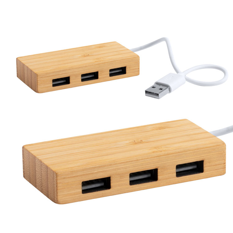 porthub uri din bambus cu 3 porturi USB AP721509