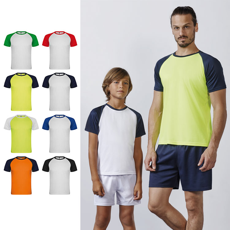 tricouri sport unisex bicolore Indianapolis CA6650 Roly