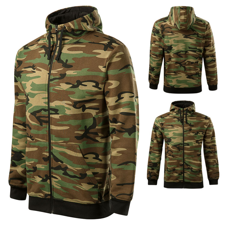 hanorace khaki camuflaj cu gluga pentru barbati ADC19