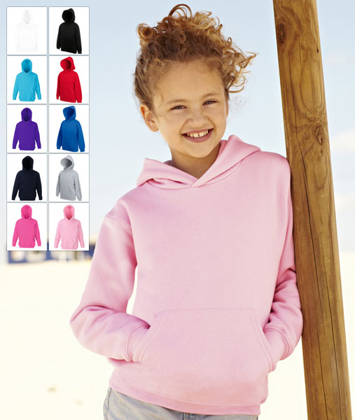 62 037 0 Hanorace de_copii_colorate_cu_buzunar_cangur Kids Hooded Sweat Fruit of the Loom