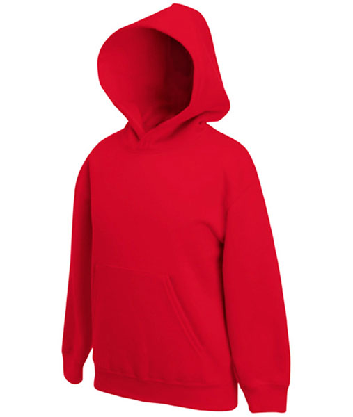 62 037 40 Hanorace de_copii_rosii_cu_buzunar_cangur Kids Hooded Sweat Fruit of the Loom