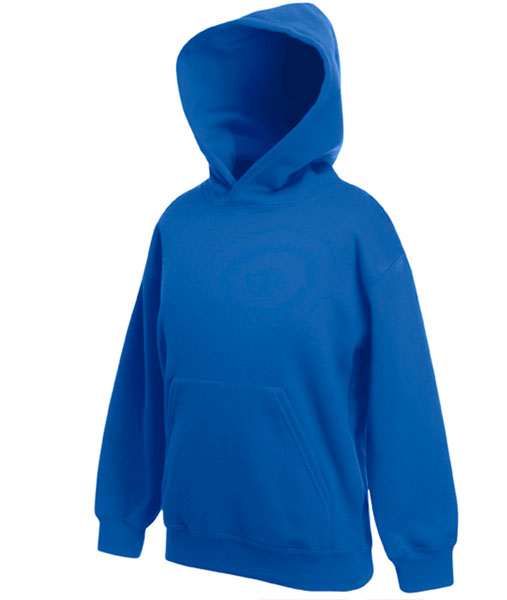 62 037 51 Hanorace de_copii_albastre_cu_buzunar_cangur Kids Hooded Sweat Fruit of the Loom