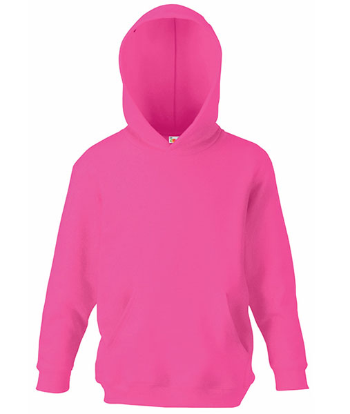 62 037 57 Hanorace de_copii_roz_cu_buzunar_cangur Kids Hooded Sweat Fruit of the Loom