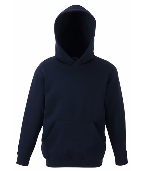 62 037 AZ Hanorace de_copii_bleumarin_cu_buzunar_cangur Kids Hooded Sweat Fruit of the Loom