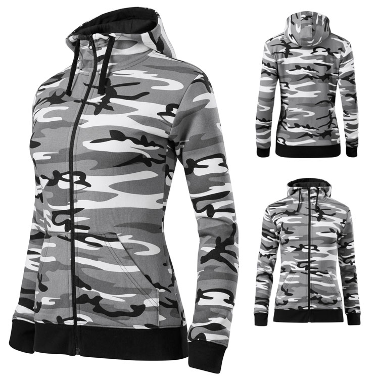 hanorace gri camuflaj de dama cu gluga ADC20