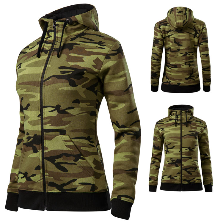 hanorace verzi camuflaj de dama cu gluga ADC20