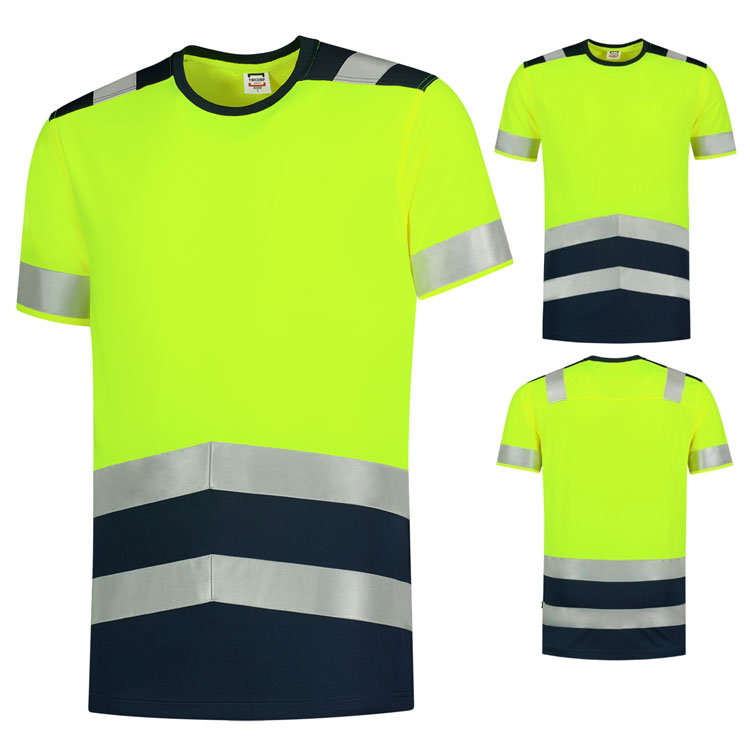tricouri unisex galbene cu benzi reflectorizante ADT01