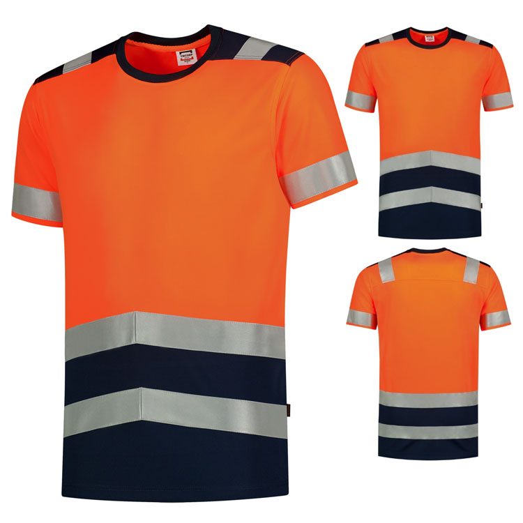 tricouri unisex portocalii cu benzi reflectorizante ADT01