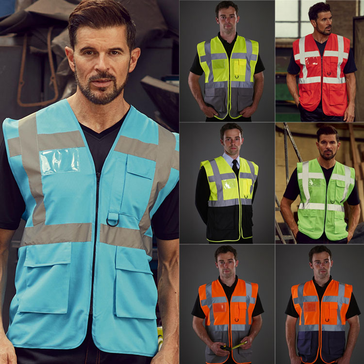 veste reflectorizante colorate cu buzunare 42177