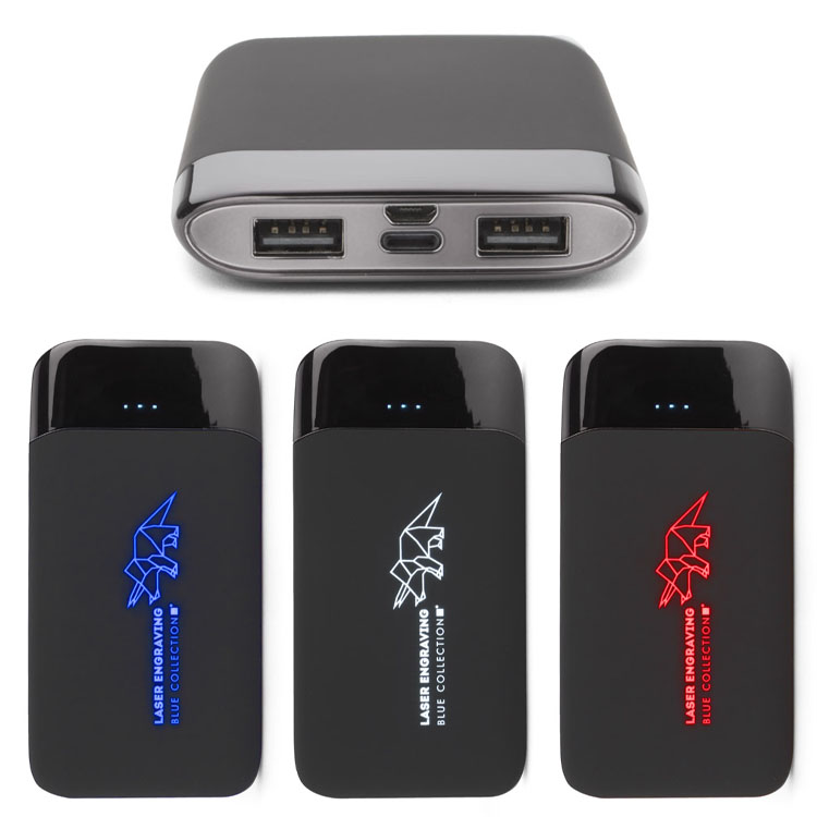 powerbank uri USB cu suprafata luminata LED 45114