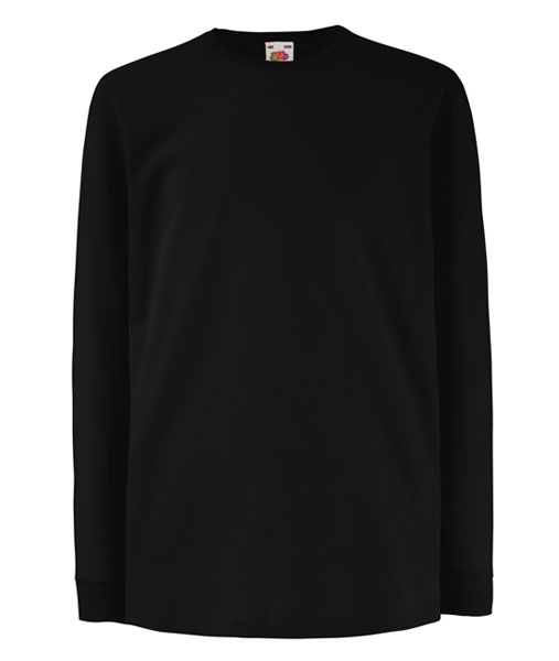 61 007 36 Tricouri_promotionale_cu_maneca_lunga_pentru_copii_negre Kids Valueweight Long Sleeve T Fruit of the Loom