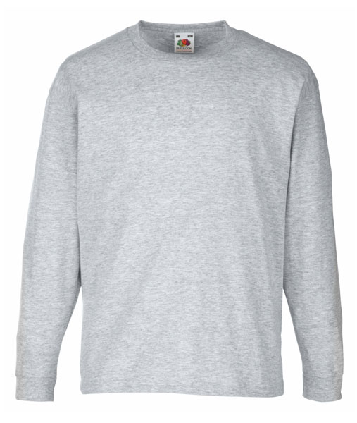 61 007 94 Tricouri_promotionale_cu_maneca_lunga_pentru_copii_gri Kids Valueweight Long Sleeve T Fruit of the Loom