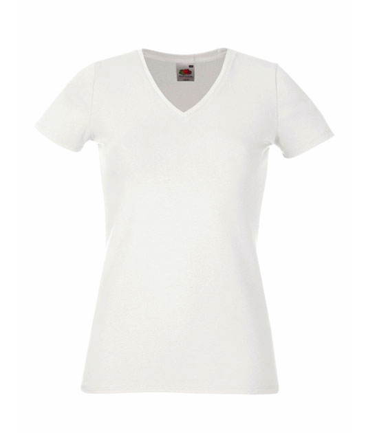 61 382 30 Tricouri_promotionale_de_dama_cu_guler_V_albe Lady Fit V Neck T Fruit of the Loom