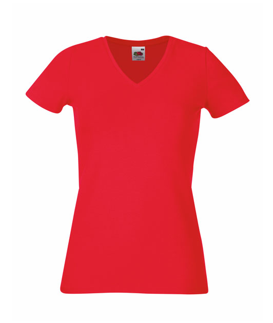 61 382 40 Tricouri_promotionale_de_dama_cu_guler_V_rosii Lady Fit V Neck T Fruit of the Loom