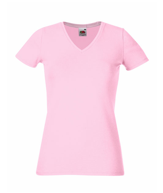 61 382 52 Tricouri_promotionale_de_dama_cu_guler_V_roz Lady Fit V Neck T Fruit of the Loom