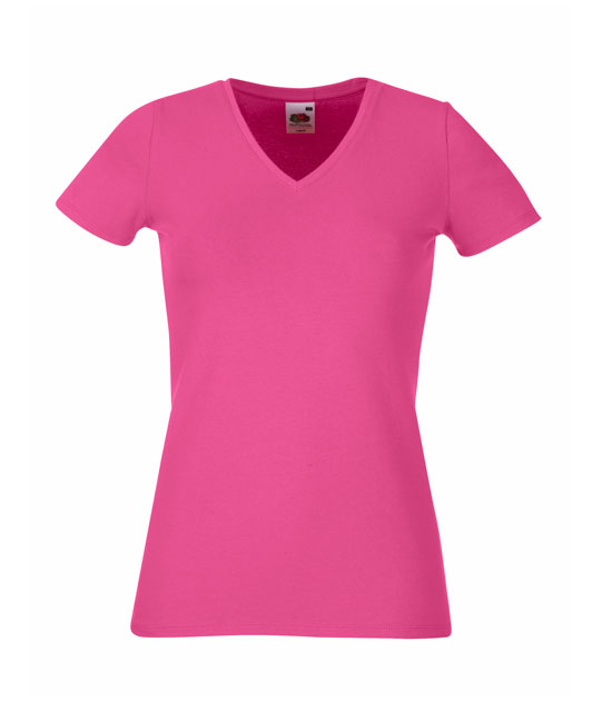 61 382 57 Tricouri_promotionale_de_dama_cu_guler_V_roz Lady Fit V Neck T Fruit of the Loom