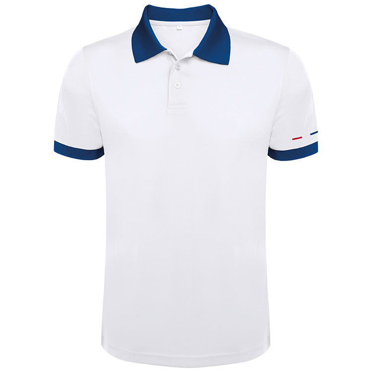 tricouri barbatesti albe cu guler polo albastru Roly 0445 Country
