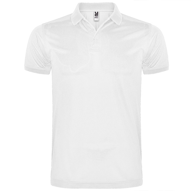 tricouri polo sport unisex albe din poliester Silverstone PO6639 Roly