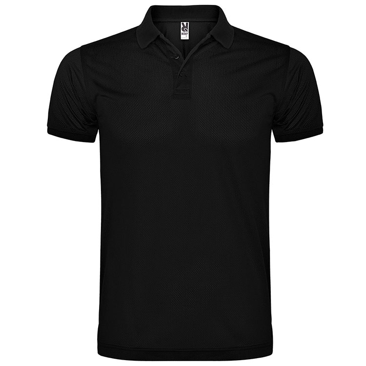 tricouri polo sport unisex negre din poliester Silverstone PO6639 Roly