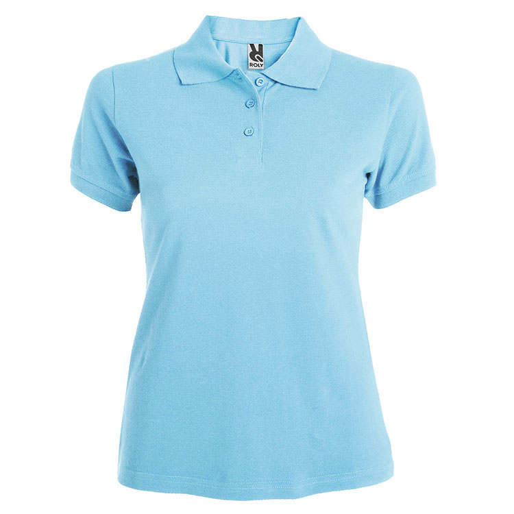 tricouri polo de dama bleu din bumbac pique Roly 6619 Estrella