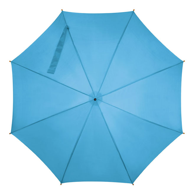 umbrele promotionale albastre cu maner din lemn 513124 partenermedia