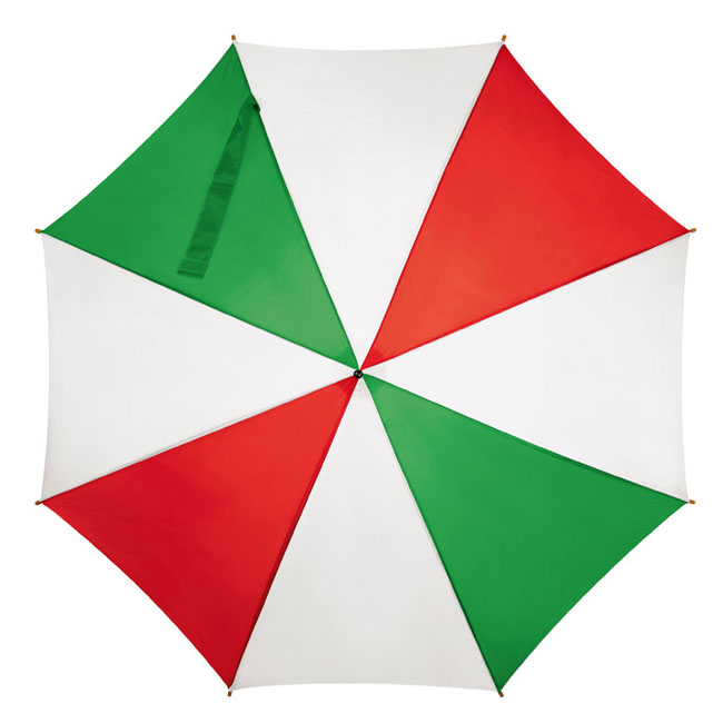 umbrele promotionale bicolore cu maner din lemn 513159 partenermedia