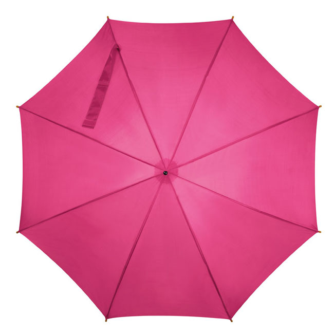 umbrele promotionale roz cu maner din lemn 513111 partenermedia