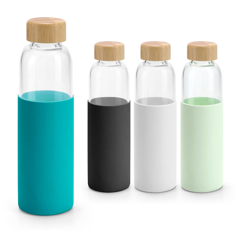 bidoane din sticla cu manson colorat din silicon 94699 bidoane din sticla cu manson colorat din silicon 94699