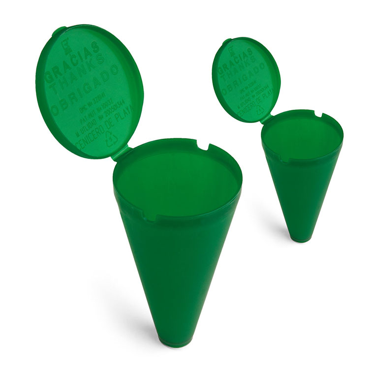 scrumiere de plaja verzi din plastic cu capac 98300 scrumiere de plaja verzi din plastic cu capac 98300