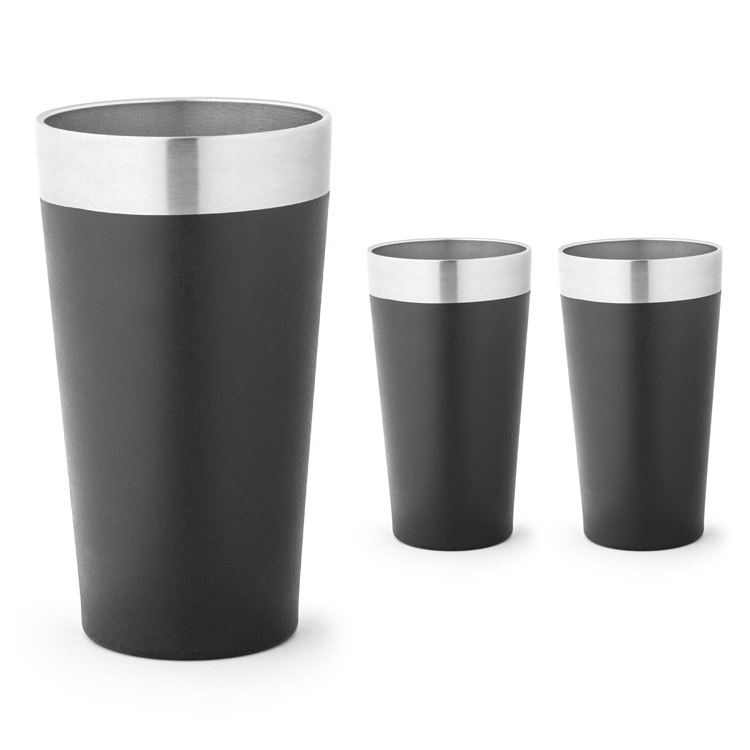 54267 pahare metalice negre de calatorie de 540 ml 54267 pahare metalice negre de calatorie de 540 ml