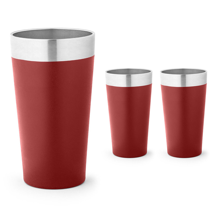 54267 pahare metalice rosii de calatorie de 540 ml 54267 pahare metalice rosii de calatorie de 540 ml