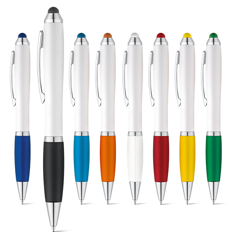 pixuri albe cu touch pen si grip colorat 81159 pixuri albe cu touch pen si grip colorat 81159